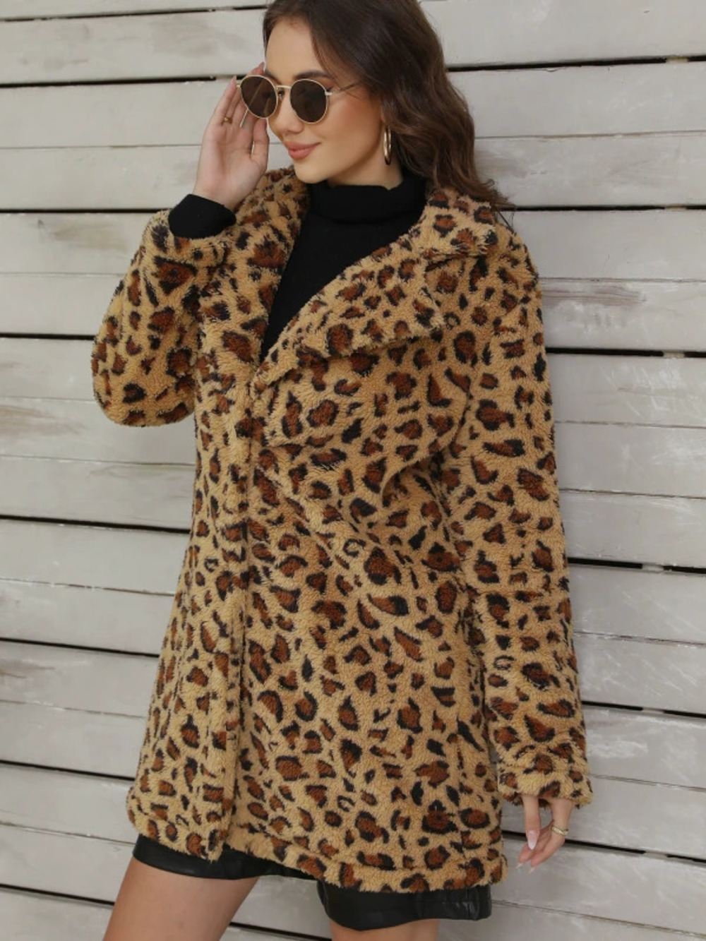 ZARA Vintage Warm Plush Leopard Print Oversized Jacket for Women